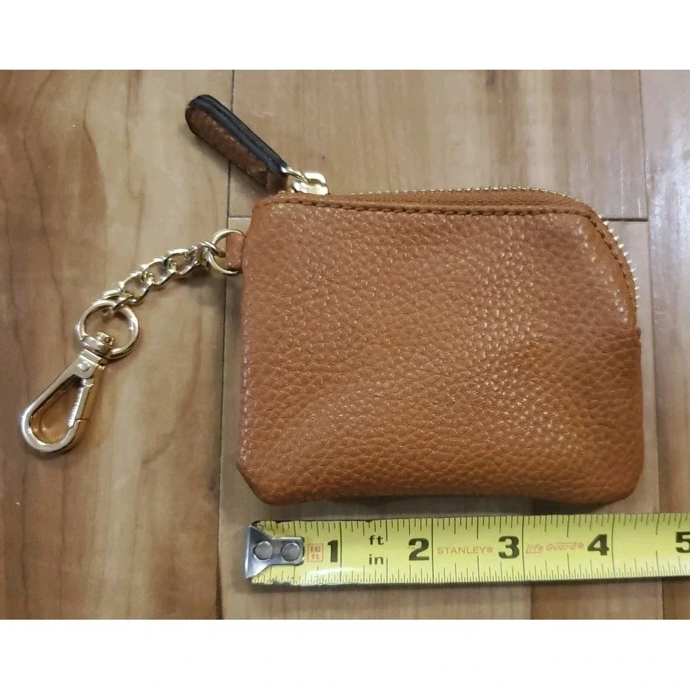 Steve Madden‎ Coin Purse Key Chain Tan Bag Charm Change Cash Pouch